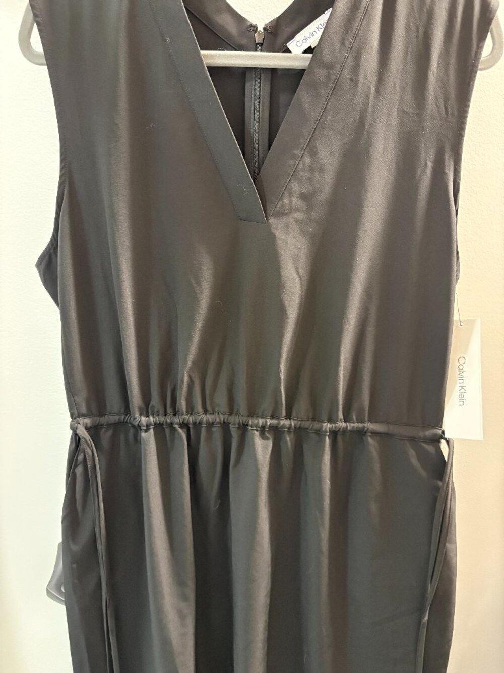Women's CALVIN KLEIN Black Drawstring waist dress - Size 12